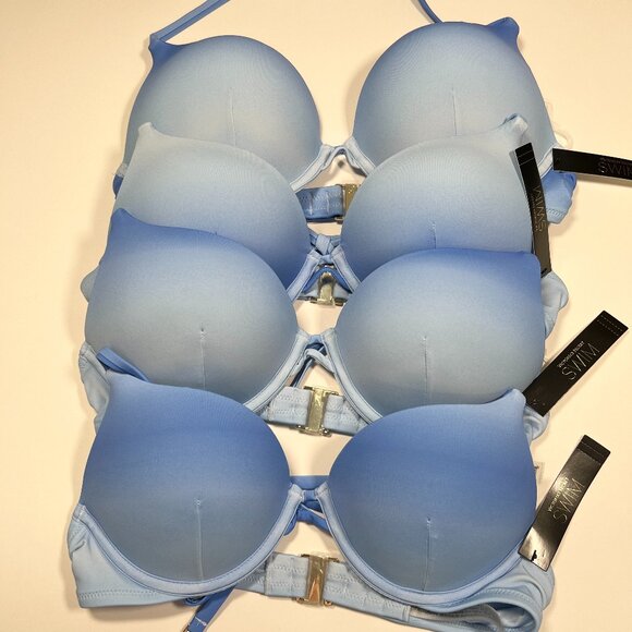 Victoria Secret 34B Bombshell Push Up Bikini Top Add 2 Cups Pastel Blue Ombre - Picture 10 of 10